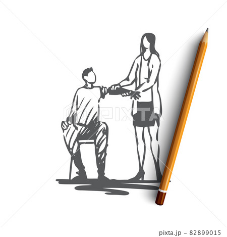 Man, arm, prosthesis, bionic, technology concept. Hand drawn isolated vector. Man, arm, prosthesis, bionic, technology concept. Hand drawn isolated vector. 82899015