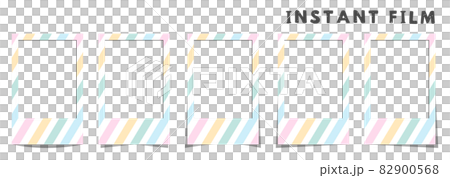 Instant film style frame, White, stripe, instant film style 82900568