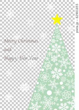 Christmas card of Christmas tree made of snowflakes Christmas card of Christmas tree made of snowflakes 82901855