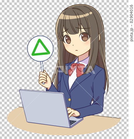 操作個人電腦的西裝外套女孩 82904016