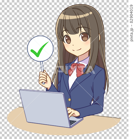 操作個人電腦的西裝外套女孩 Check tag 82904019