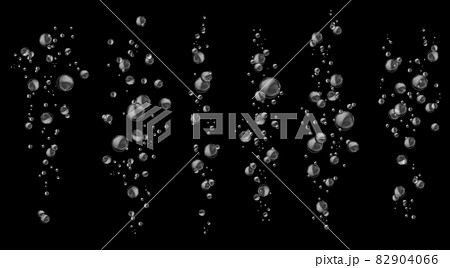 Bubbles water. Fresh soda bubble groups abstract. Effervescent oxygen texture. Underwater fizzing air sparkles isolated on black background. Aerated liquid backdrop. Vector realistic illustration 82904066