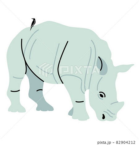 African Rhino Illustration Rhinoceros With A のイラスト素材