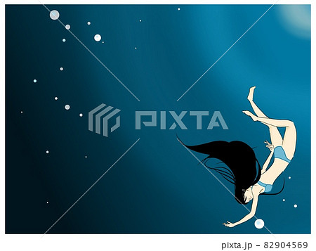 海と少女 82904569