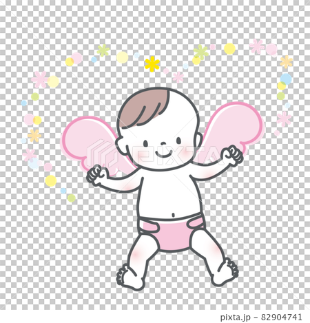 笑顔の赤ちゃんのイラスト素材 82904741