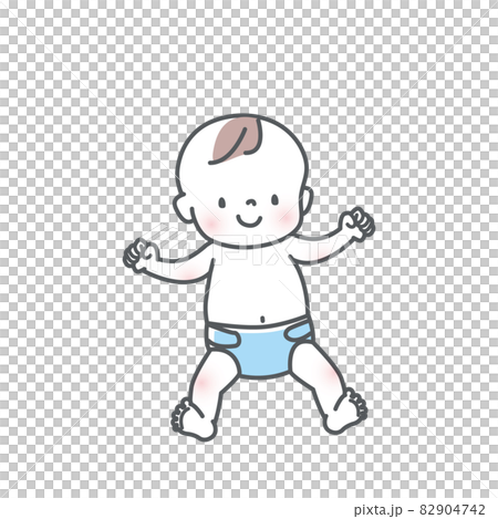 笑顔の赤ちゃんのイラスト素材 82904742