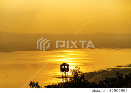 Sunset view at Lam TaKhong Dam Reservoir, Nakhon Ratchasima Thailand 82905962