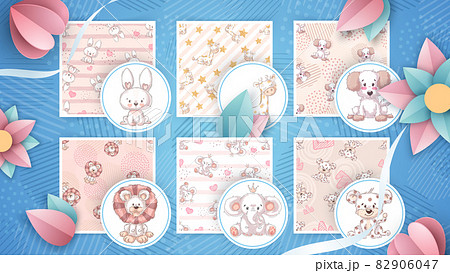 Set cute animals - seamless pattern Set cute animals - seamless pattern 82906047