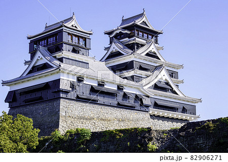 順調に復旧工事が進む熊本城  美しい姿に復活した天守閣（2021年10月3日撮影） 82906271