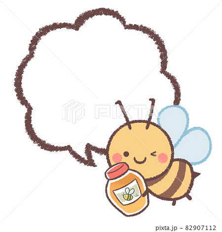 ハチミツを持つハチと吹き出し 82907112