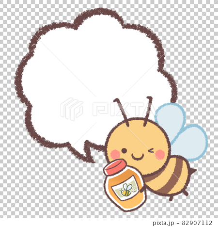 ハチミツを持つハチと吹き出し 82907112