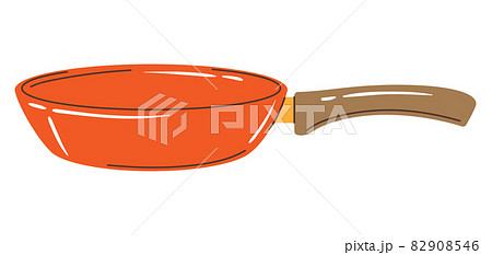 Illustration of cooking pan. Stylized kitchen and restaurant utensil. 82908546