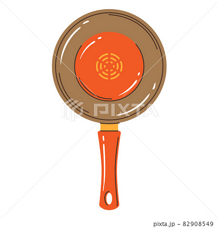 Illustration of cooking pan. Stylized kitchen and restaurant utensil. Illustration of cooking pan. Stylized kitchen and restaurant utensil. 82908549