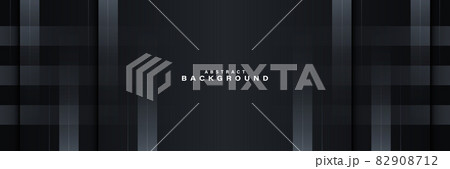 Abstract black and gray geometric shapes background vector. Modern simple checkered pattern creative design. Square shape elements with line and shadow decoration. Vector illustration 82908712