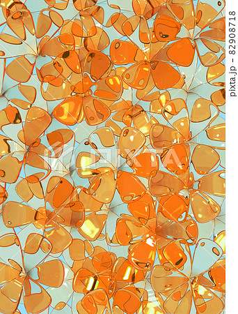 3d illustration of glass flowers pattern texture on blue background  82908718