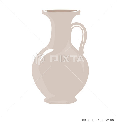 Ceramic vase vector stock illustration. Greek ancient jug. Tableware for flowers. An interior item. Isolated on a white background. 82910480