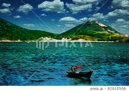 Fishing boat on the sea in Brazil 82910508