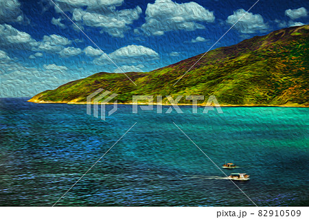 Trawlers sailing on the sea in Brazil 82910509