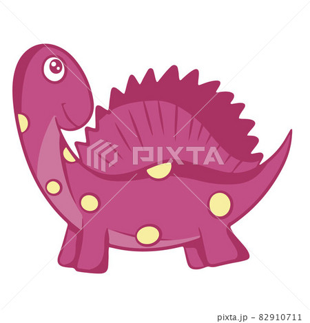 Dinosaur. Funny colorful dinosaur in cartoon style. An animal of the Jurassic period. Vector. 82910711