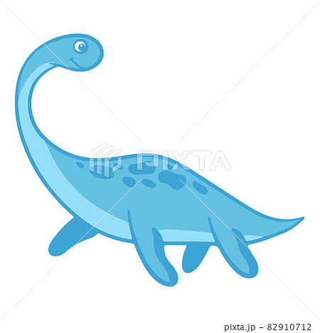 Dinosaur. Funny colorful dinosaur in cartoon style. An animal of the Jurassic period. Vector. 82910712