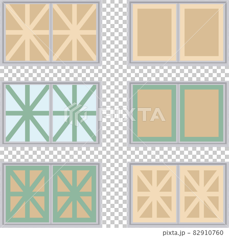 Illustration vector of windows reinforced with curing and gum tape 82910760