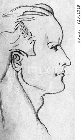 Art portrayal of profile from a man Art portrayal of profile from a man 82911019