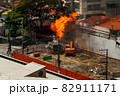 Huge fire flame caused by a gas leak in Brazil 82911171