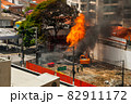 Firefighters fighting a fire in a brazilian street 82911172