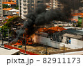 Huge fire flame caused by a gas leak in Brazil 82911173