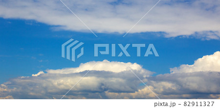 Sky with clouds and sun. Beautiful background, copy space. 82911327
