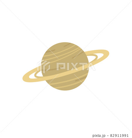 Planet Saturn with gas rings flat vector illustration isolated on white. Planet Saturn with gas rings flat vector illustration isolated on white. 82911991