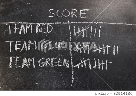 Chalk tally chart counting score Chalk tally chart counting score 82914136