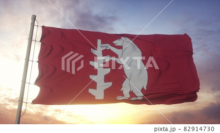 Warwickshire flag, England, waving in the wind, sky and sun background. 3d rendering Warwickshire flag, England, waving in the wind, sky and sun background. 3d rendering 82914730