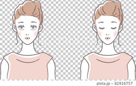 美容系広告におすすめの若い女性の2種類のイラスト 美容系広告におすすめの若い女性の2種類のイラスト 82916757