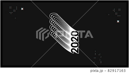 Image of an 2020 accordion moving on black background with crosses icons 82917163