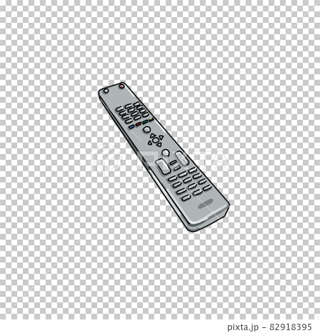 Handwritten style illustration of TV remote control 82918395