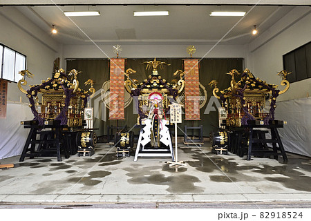 浅草神社 三社祭 三基の神輿の写真素材 [82918524] - PIXTA