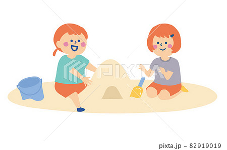 砂場で遊ぶ子供たちのイラスト 82919019