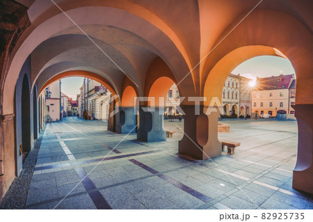 Poland, Lesser Poland, Tarnow, Arcades in old town area Poland, Lesser Poland, Tarnow, Arcades in old town area 82925735