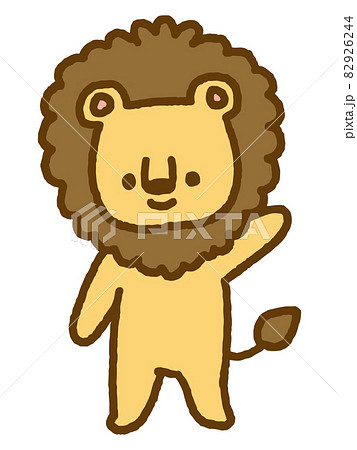 可愛いライオンのキャラクターのイラスト素材