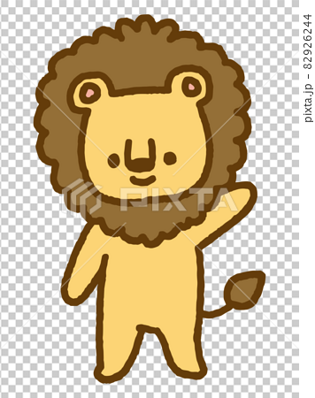 可愛いライオンのキャラクターのイラスト素材
