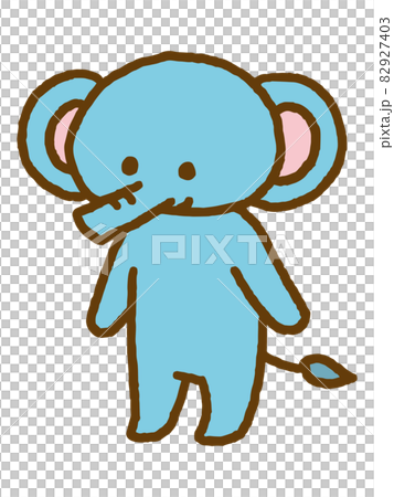 可愛いゾウのキャラクターのイラスト素材