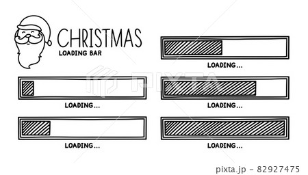 Christmas 2022 progress loading bar. Infographics design element with status of completion. Hand drawn vector illustration 82927475