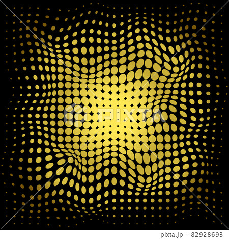 Abstrat halftone gold dots pattern on black background. 82928693