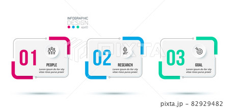 Business infographic  template with step or option design. 82929482