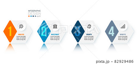 Business infographic  template with step or option design. 82929486