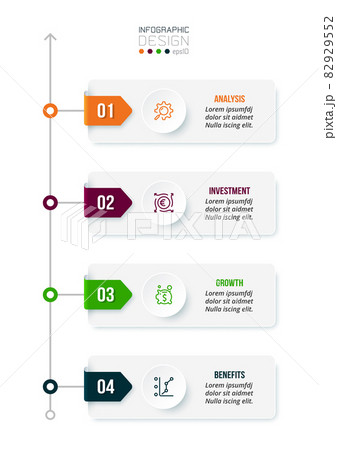 Business concept infographic template with workflow. 82929552