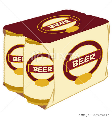 ビール6缶パックのイラスト 82929847