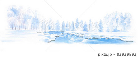 水彩 雪解のイラスト素材 9292 水彩 雪解のイラスト素材 9292