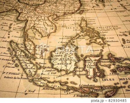 アンティークの世界地図 東南アジア アンティークの世界地図 東南アジア 82930485